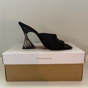 Jessica Simpson Sanaa Black Slip-On Square Toe Dressy Mules Shoes sz 5.5